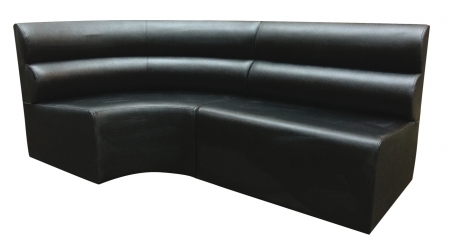 2 Boudins en courbe 1/4 de cercle + assise jusqu'au sol pieds 1,5 cm (sur glisseurs PVC 15 mm)