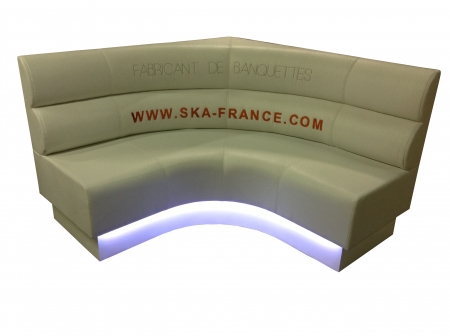 2 Boudins sur socle droit stratifié en angle arrondi sur assise concave droit à 90°