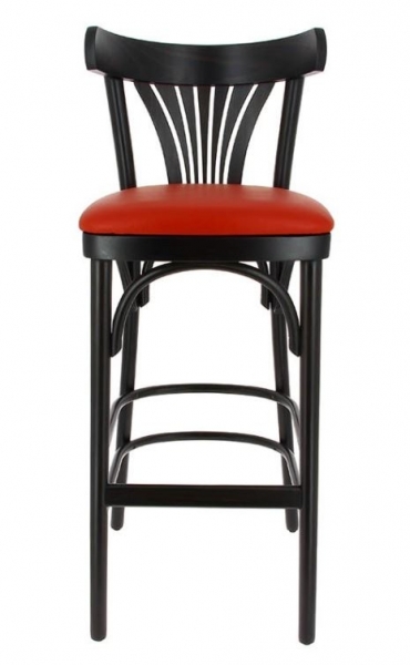 Tabouret-New-Orleans-Ha-tre-noir-Assise-Garnie-Rouge-FRONT