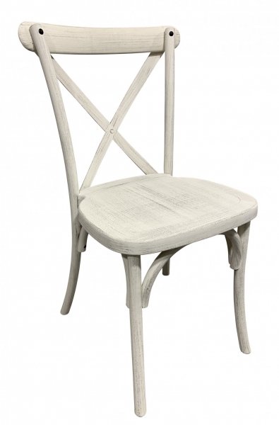 Chaise Dos croisé champêtre budget blanc