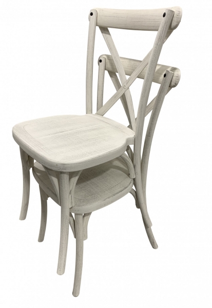 Chaise Dos croisé champêtre budget blanc