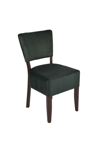 Chaise Lewis - pieds chêne foncé - velours vert KRONOS 14