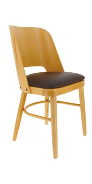 Chaise colisée hêtre naturel assise marron