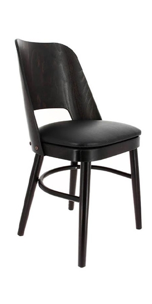 Chaise colisée hêtre wengé assise noir