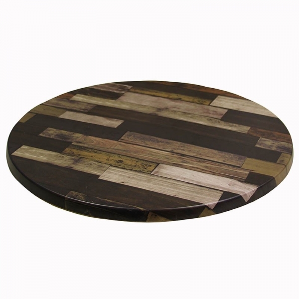Plateau Werzalit ép. 30 mm rond - Plancha brun