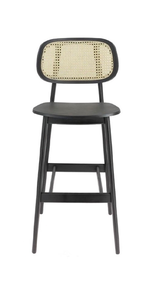 Tabouret Alizay hêtre noir FRONT