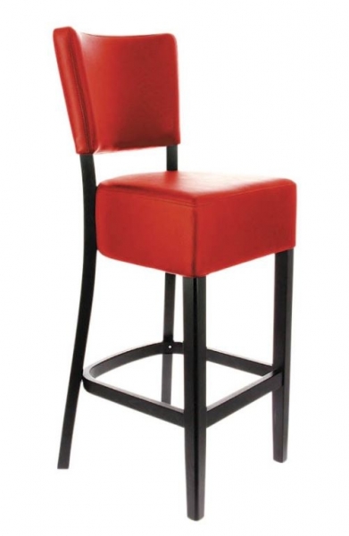 Tabouret Amsterdam hêtre wengé rouge back