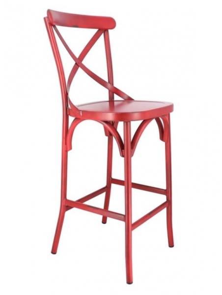 Tabouret Bayonne Rouge Vintage Front