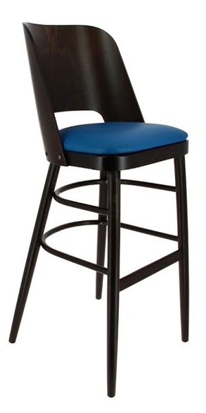 Tabouret Colisée Wengé assise bleu