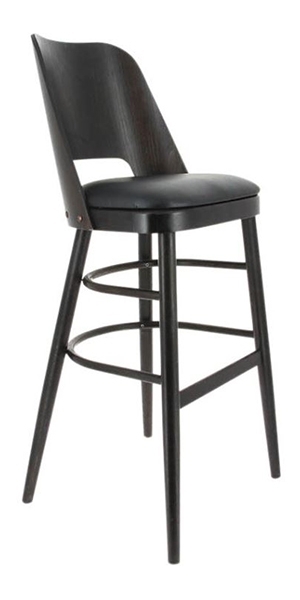 Tabouret Colisée Wengé assise noir