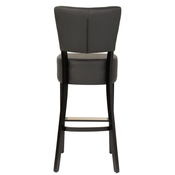 Tabouret Lewis 80 - pieds noirs - simili cuir noir RAIN 14