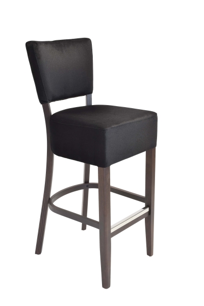 Tabouret Lewis 80 - pieds chêne foncé - velours noir KRONOS 07