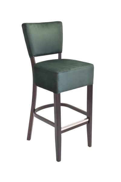 Tabouret Lewis 80 - pieds chêne foncé - velours vert KRONOS 14