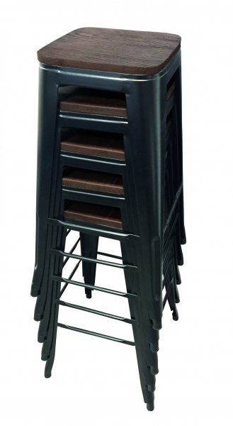 Tabouret Métal bois