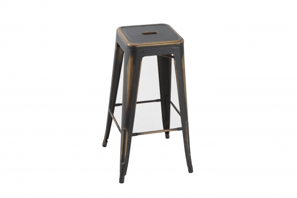 Tabouret Vestige T Noir Doré